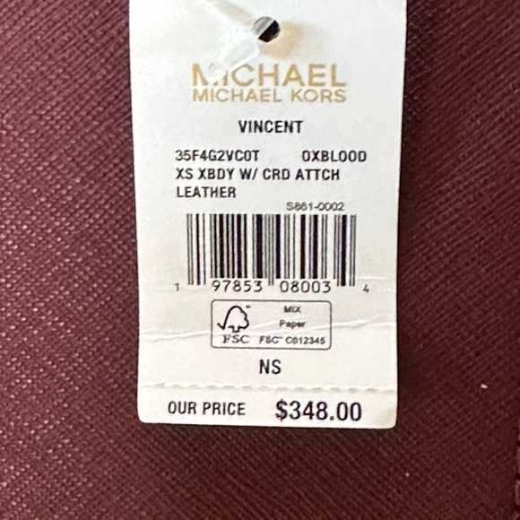 NWT - Michael Kors Vincent Extra Small Crossbody. Retail $348.00 - Picture 3 of 5